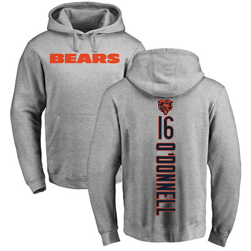Chicago Bears Men Ash Pat O Donnell Backer NFL Football #16 Pullover Hoodie Sweatshirts->nfl t-shirts->Sports Accessory